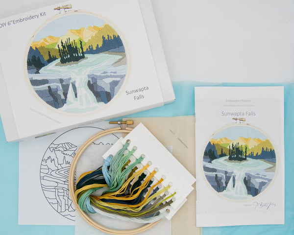 Sunwapta Falls DIY Embroidery Kit