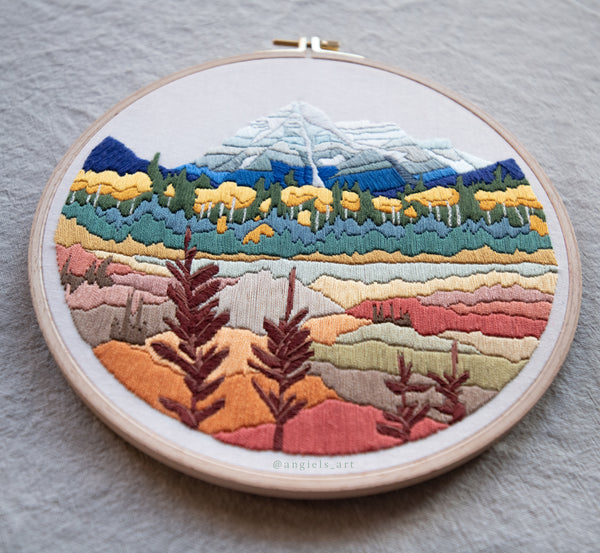 Mount Robson Autumn Original Embroidery