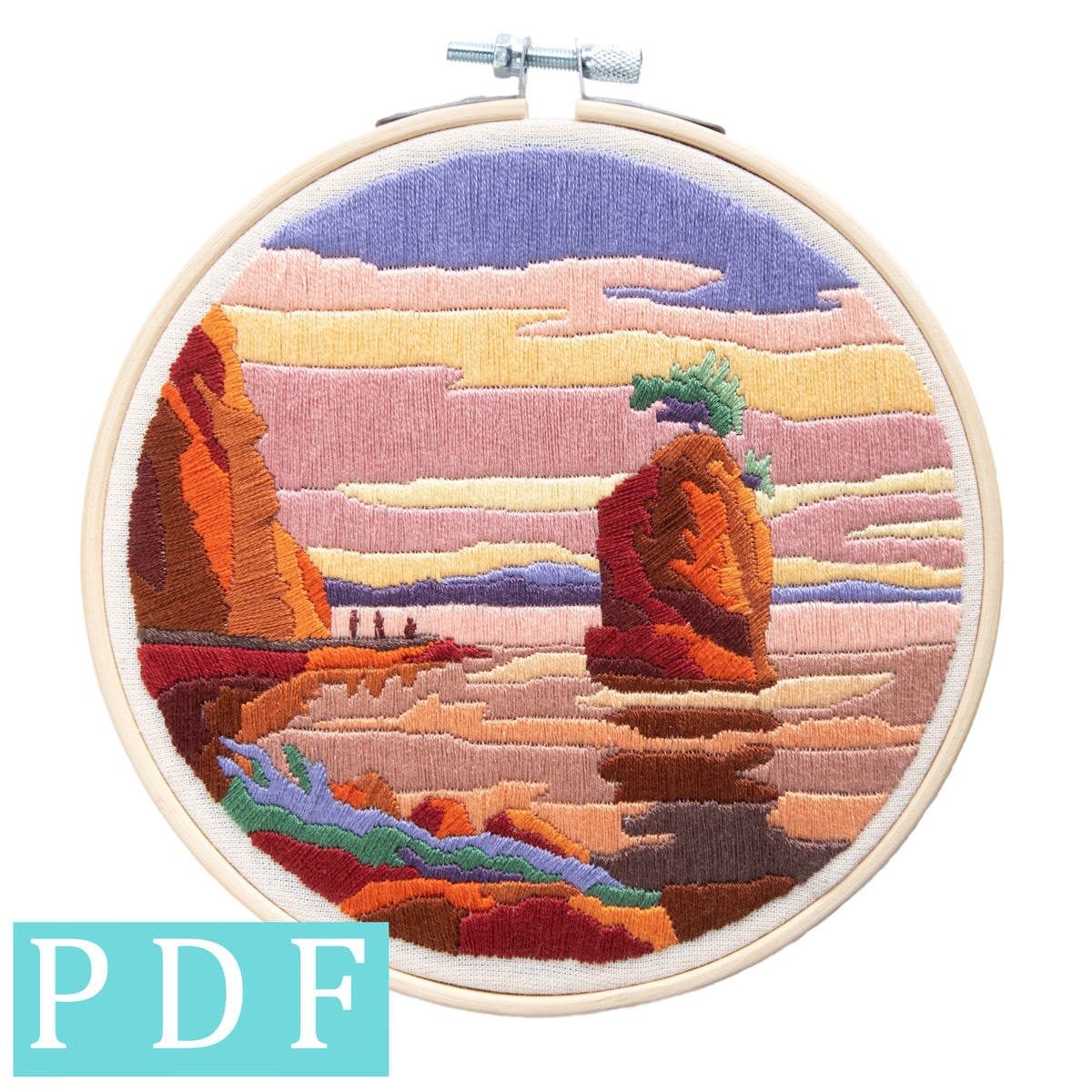 Pacific Sunset Embroidery PDF Pattern – Angiels Art