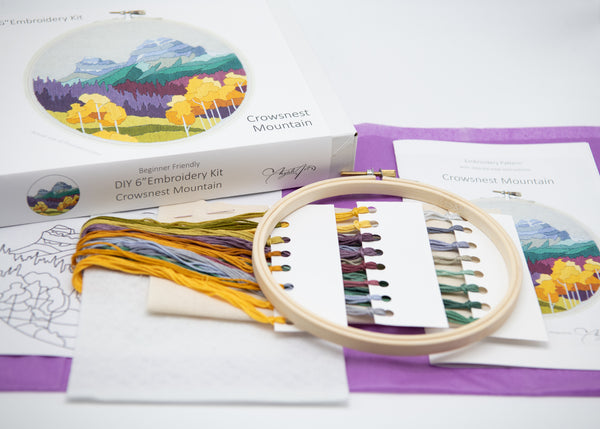 Crowsnest Mountain DIY Embroidery Kit