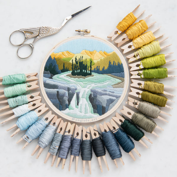 Sunwapta Falls DIY Embroidery Kit