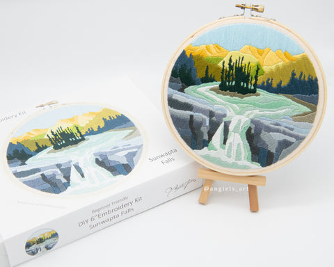 Sunwapta Falls DIY Embroidery Kit