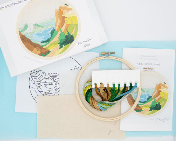 Kananaskis Lakes DIY Embroidery Kit