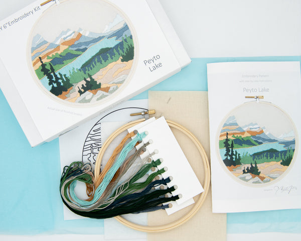 Peyto Lake DIY Embroidery Kit