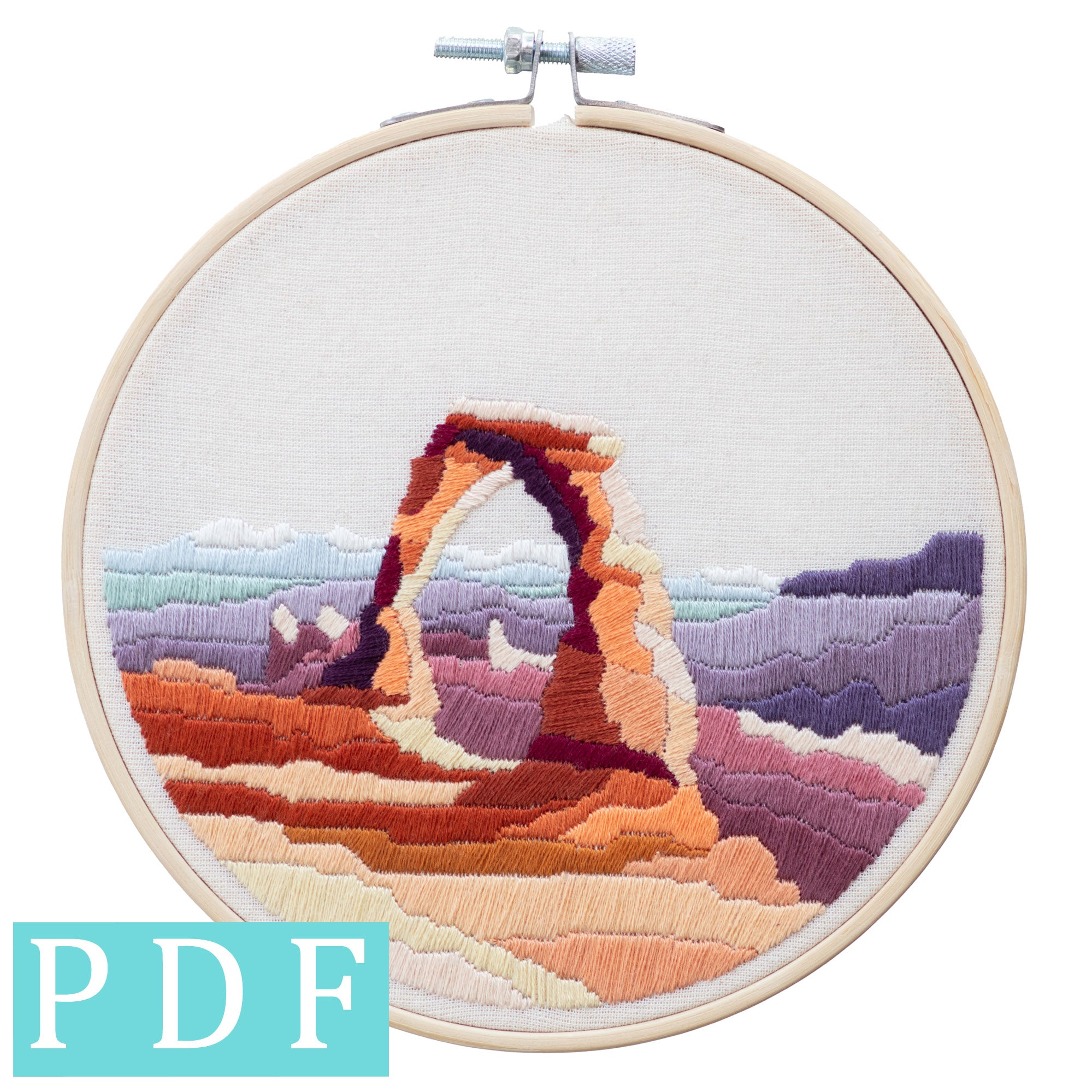 Delicate Arch Embroidery PDF Pattern