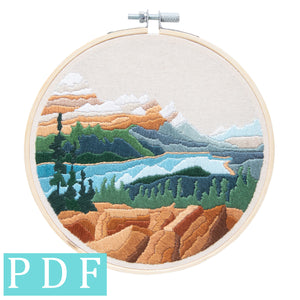 Peyto Lake Embroidery PDF Pattern