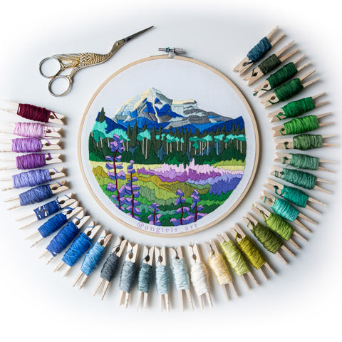 Mount Robson Original Embroidery