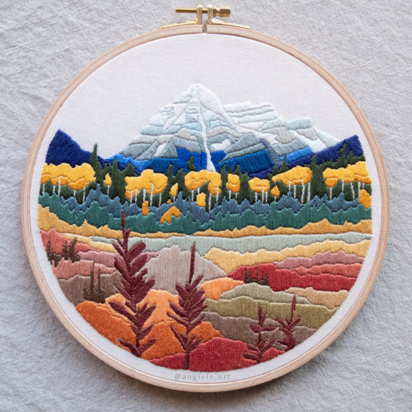 Mount Robson Autumn Original Embroidery