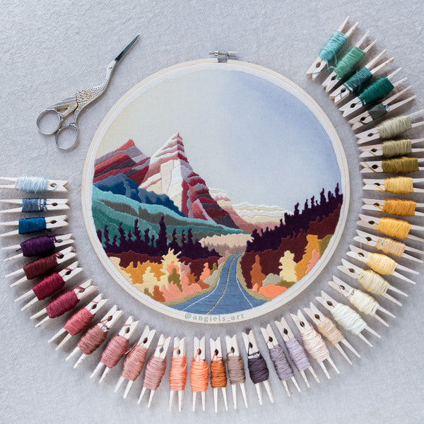 White Pyramid - Icefields Parkway Original Embroidery