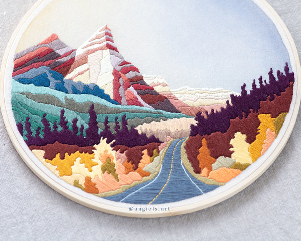 White Pyramid - Icefields Parkway Original Embroidery