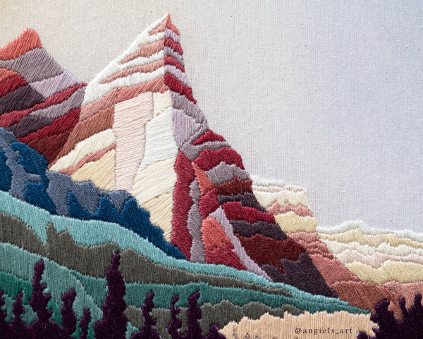 White Pyramid - Icefields Parkway Original Embroidery