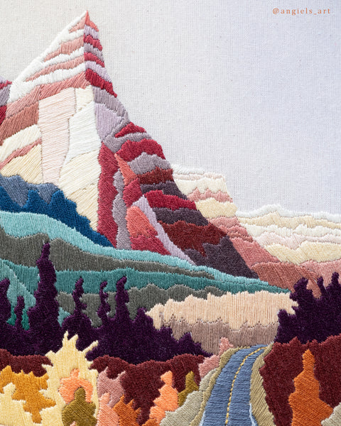 White Pyramid - Icefields Parkway Original Embroidery