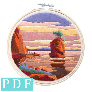 Pacific Sunset Embroidery PDF Pattern